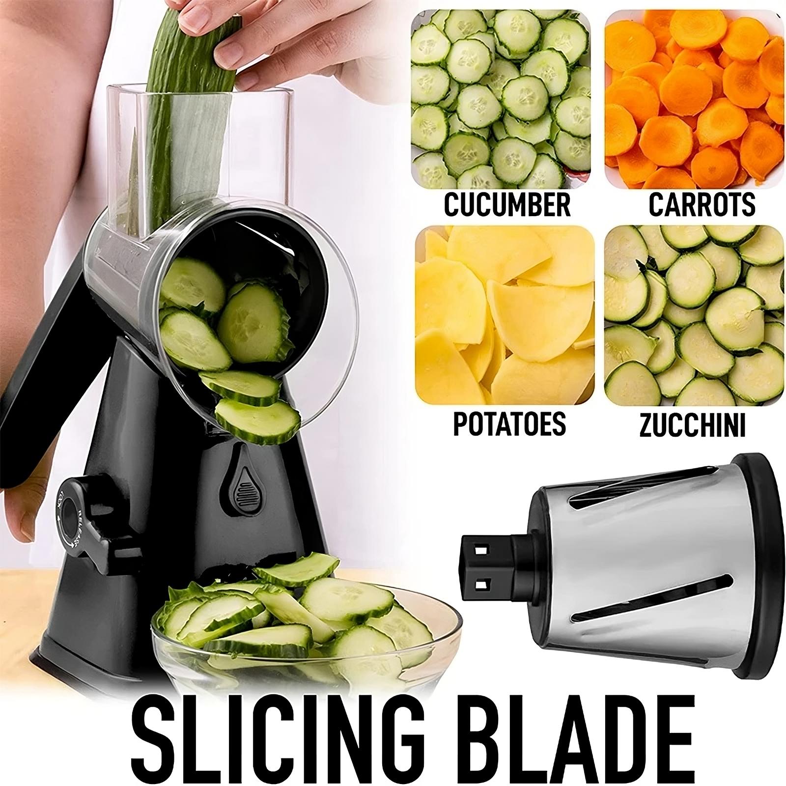 3-in-1 Rotary Cheese Grater & Vegetable Slicer - TradixPro
