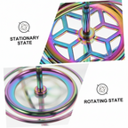 Colorful spinner in stationary and rotating states on a white background