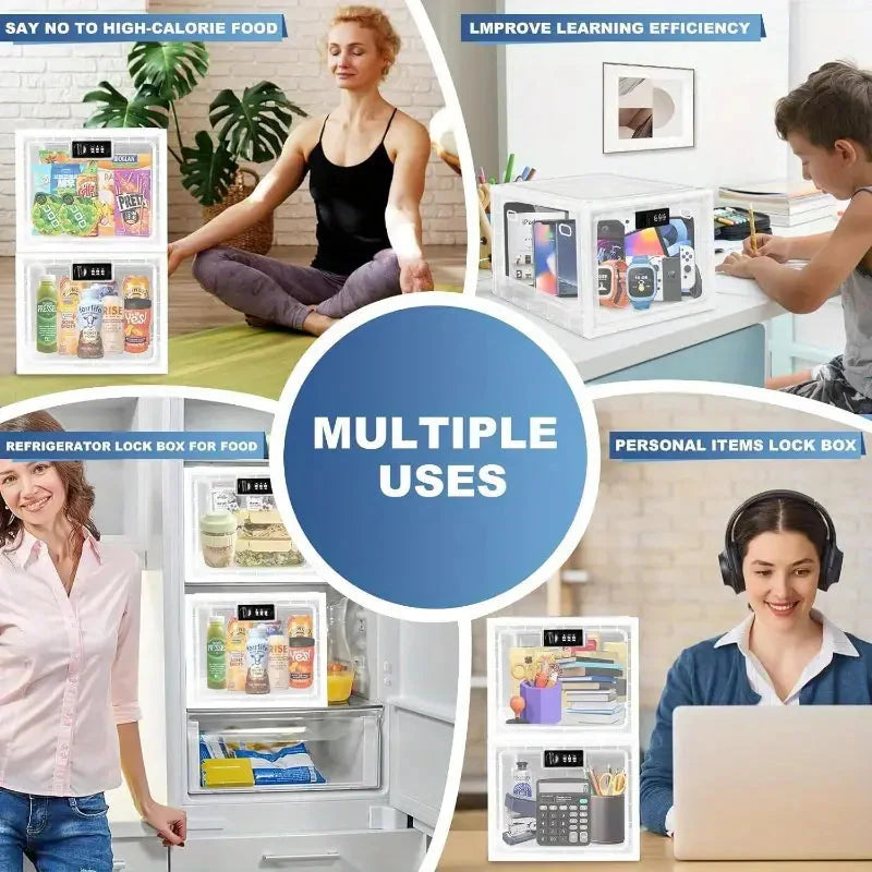 Fridge Lock Box - Secure Refrigerator Food Storage Container with Lock