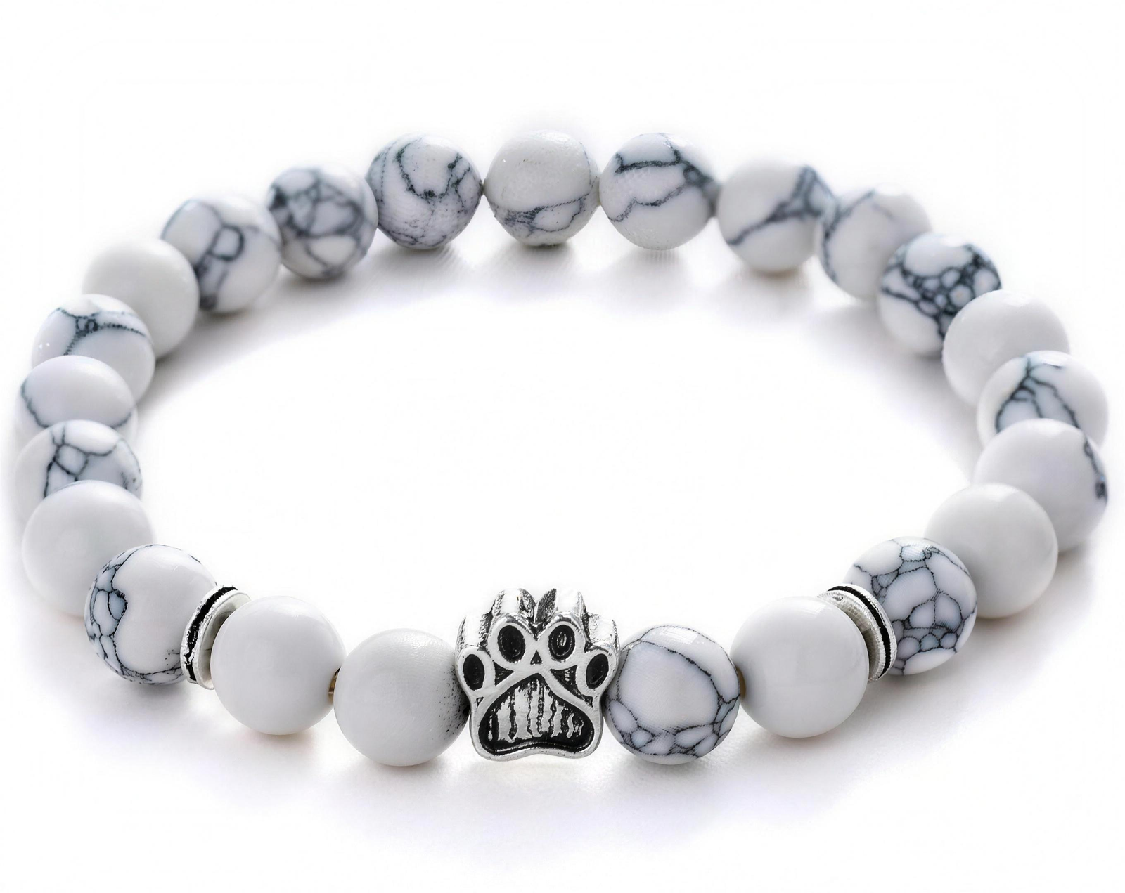 Dog Paw Bead Bracelet Natural Stone 8mm 35 Stone Options