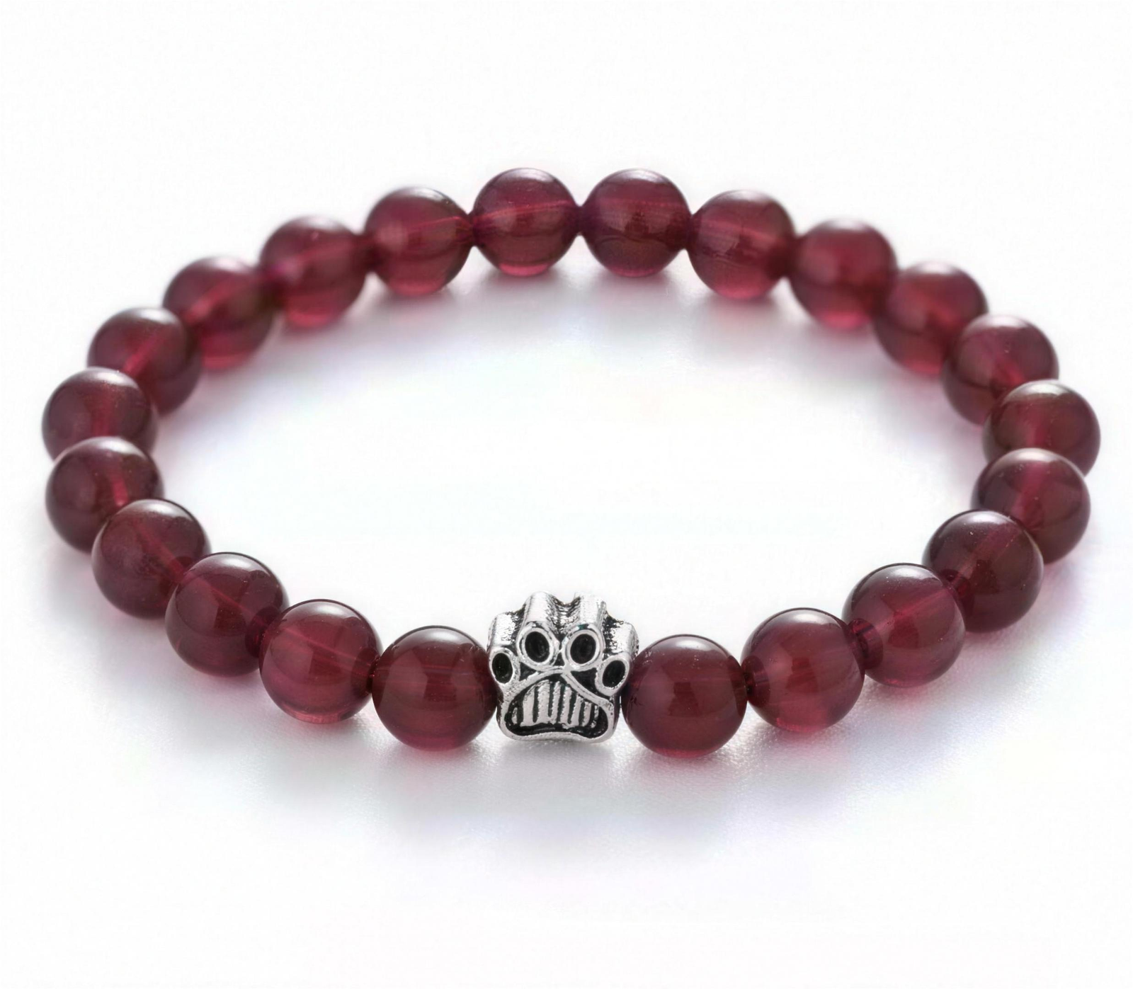 Dog Paw Bead Bracelet Natural Stone 8mm 35 Stone Options