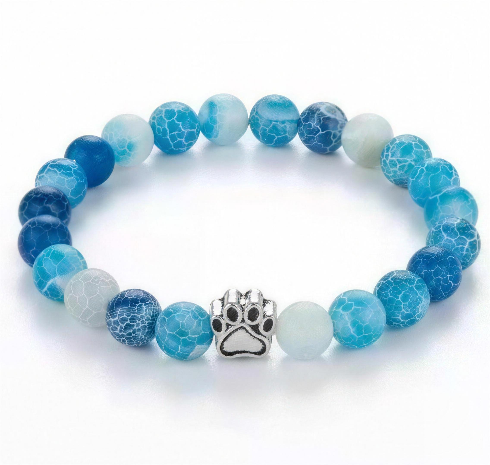Dog Paw Bead Bracelet Natural Stone 8mm 35 Stone Options