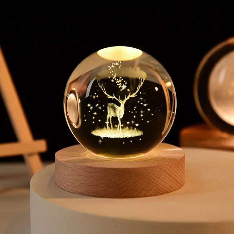 3D Luminous LED Crystal Ball (Galaxy & Solar System Design - Luxury Night Light) - TradixPro