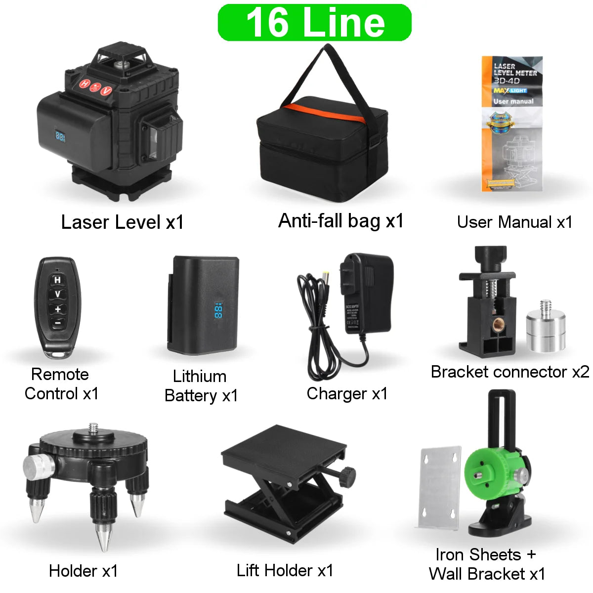 3D Self-Leveling Laser Level - High-Precision Green Beam - TradixPro
