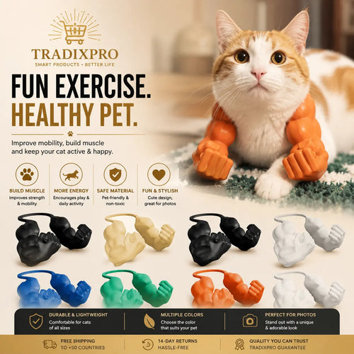 3D Printed Pet Muscle Arm Prop for Cats & Small Dogs 6 Colors