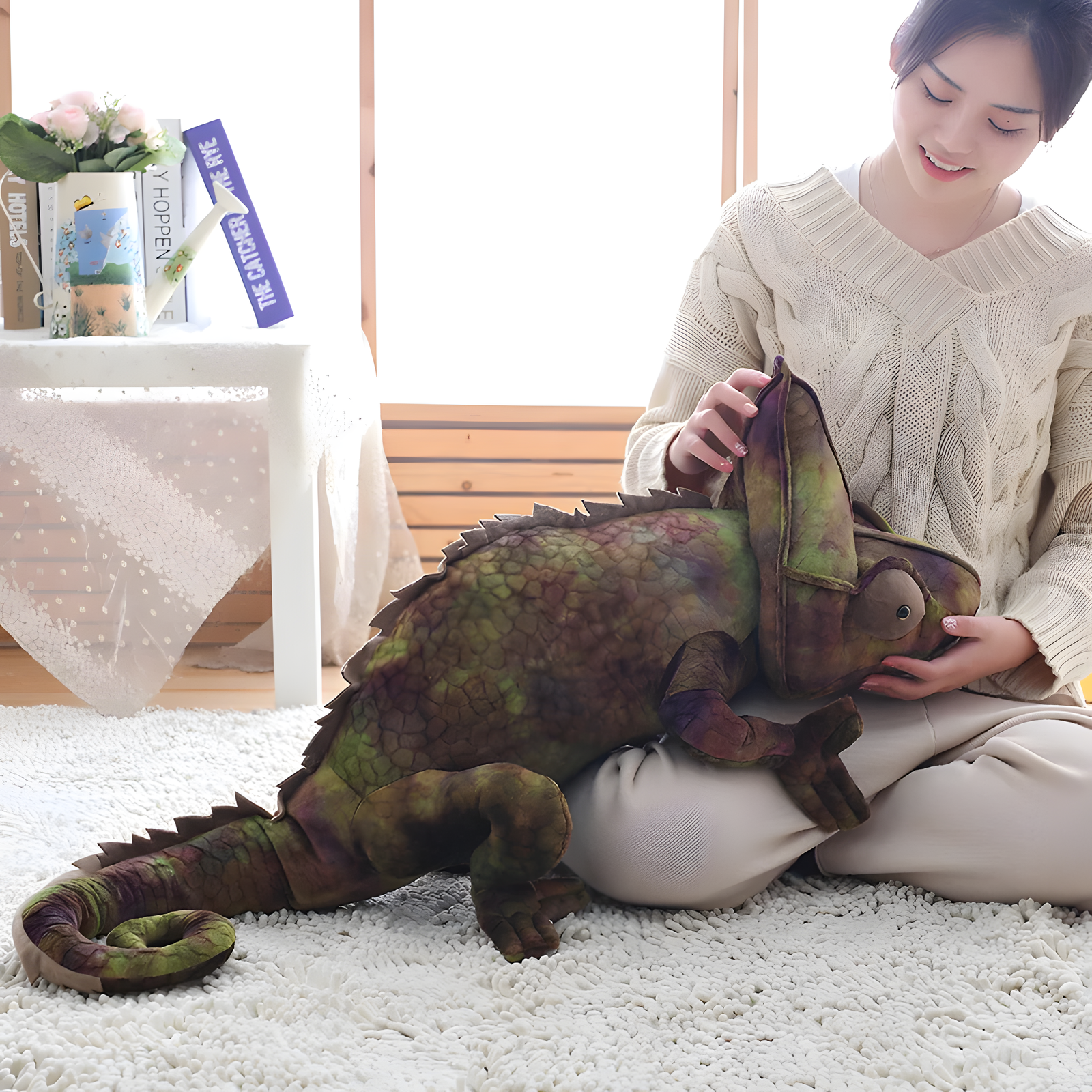 Realistic Chameleon Plush Toy 70cm & 1m Reptile Stuffed Animal