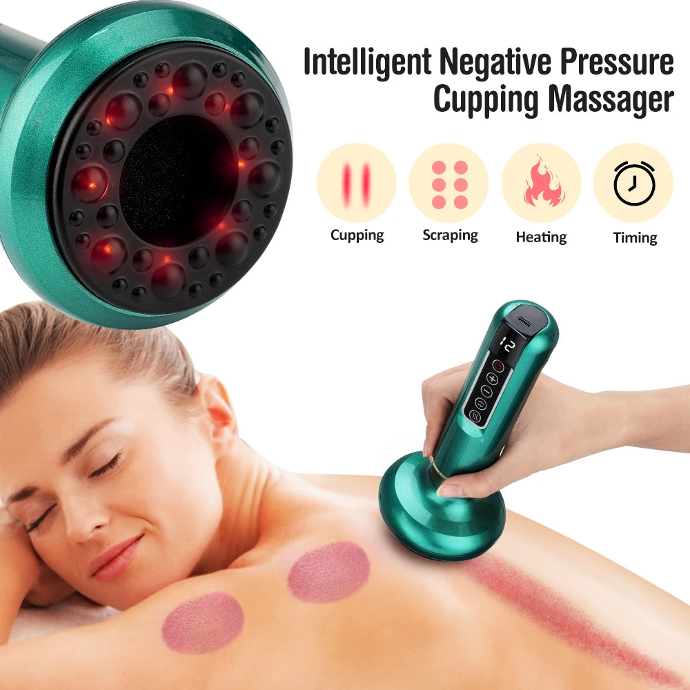 Electric Cupping Massager - 12-Level Infrared Suction Therapy Device