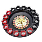 Shot Glass Roulette Drinking Game - 16 Glasses with Spinning Wheel | Party Game Set