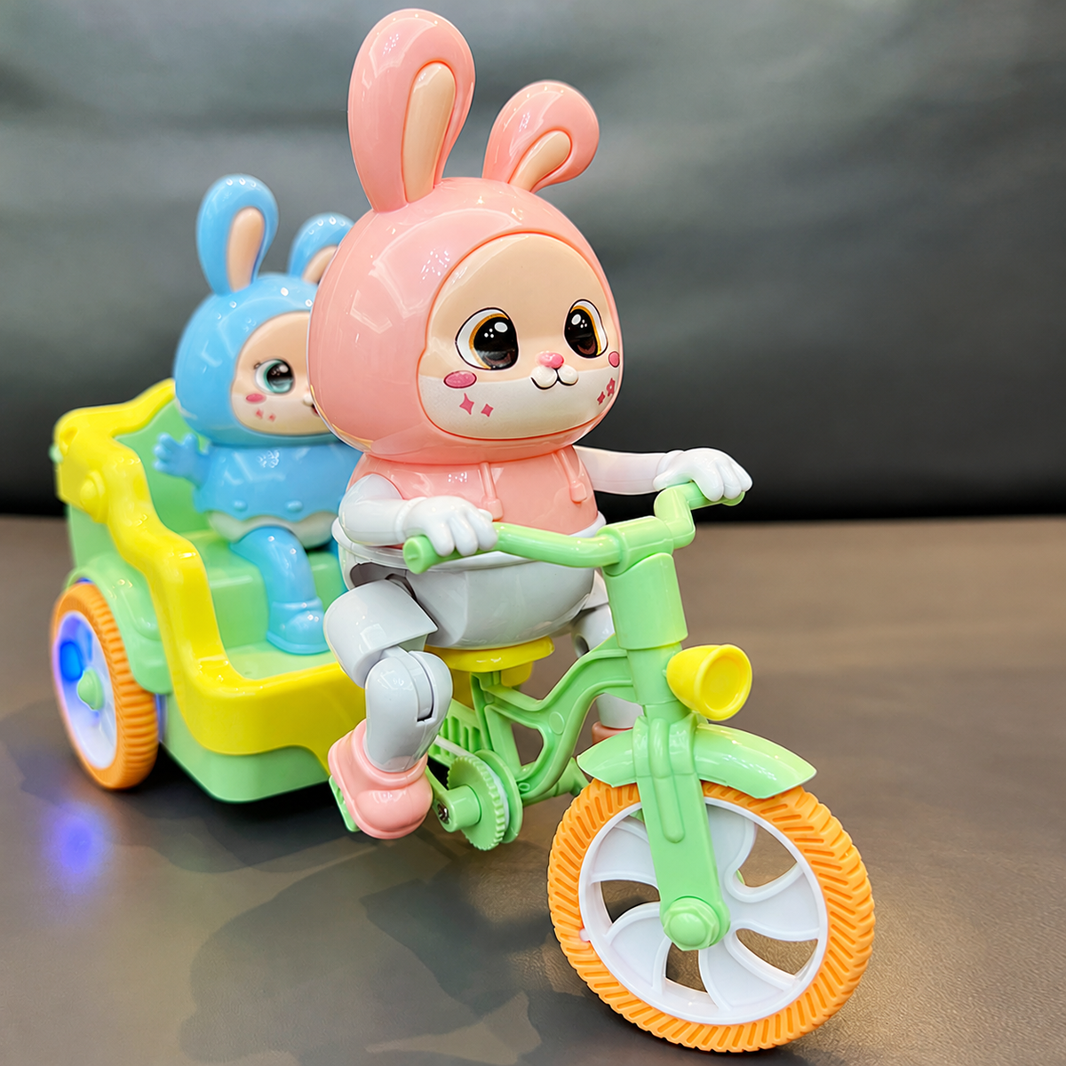 Musical Bunny Tricycle Toy with Battery-Powered Motion and Lights