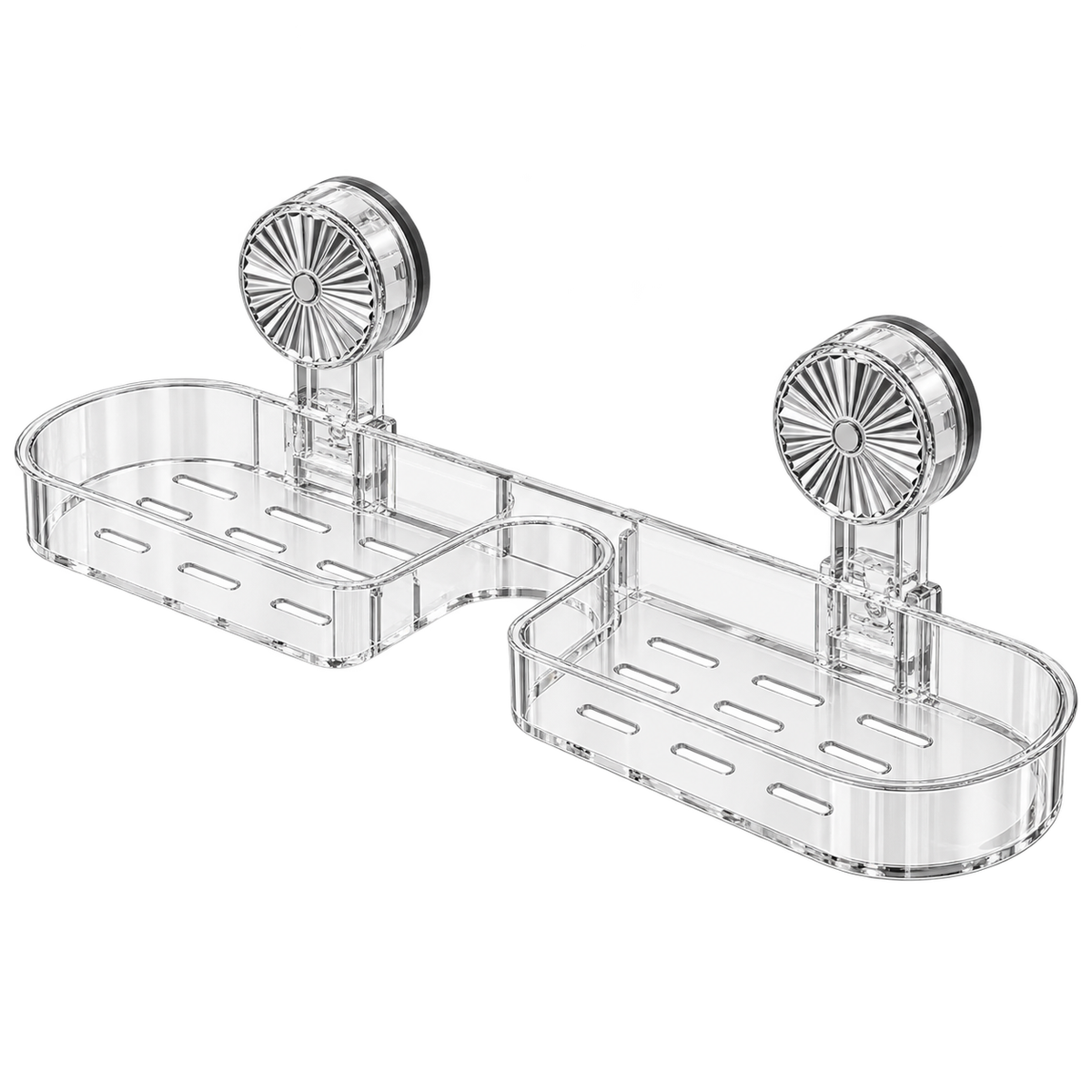 50 cm Suction Cup Bathroom Shelf with Drainage Slots