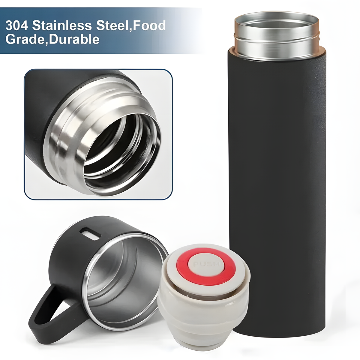 500 ml Insulated Flask Set with Three Matching Cups and Gift Box