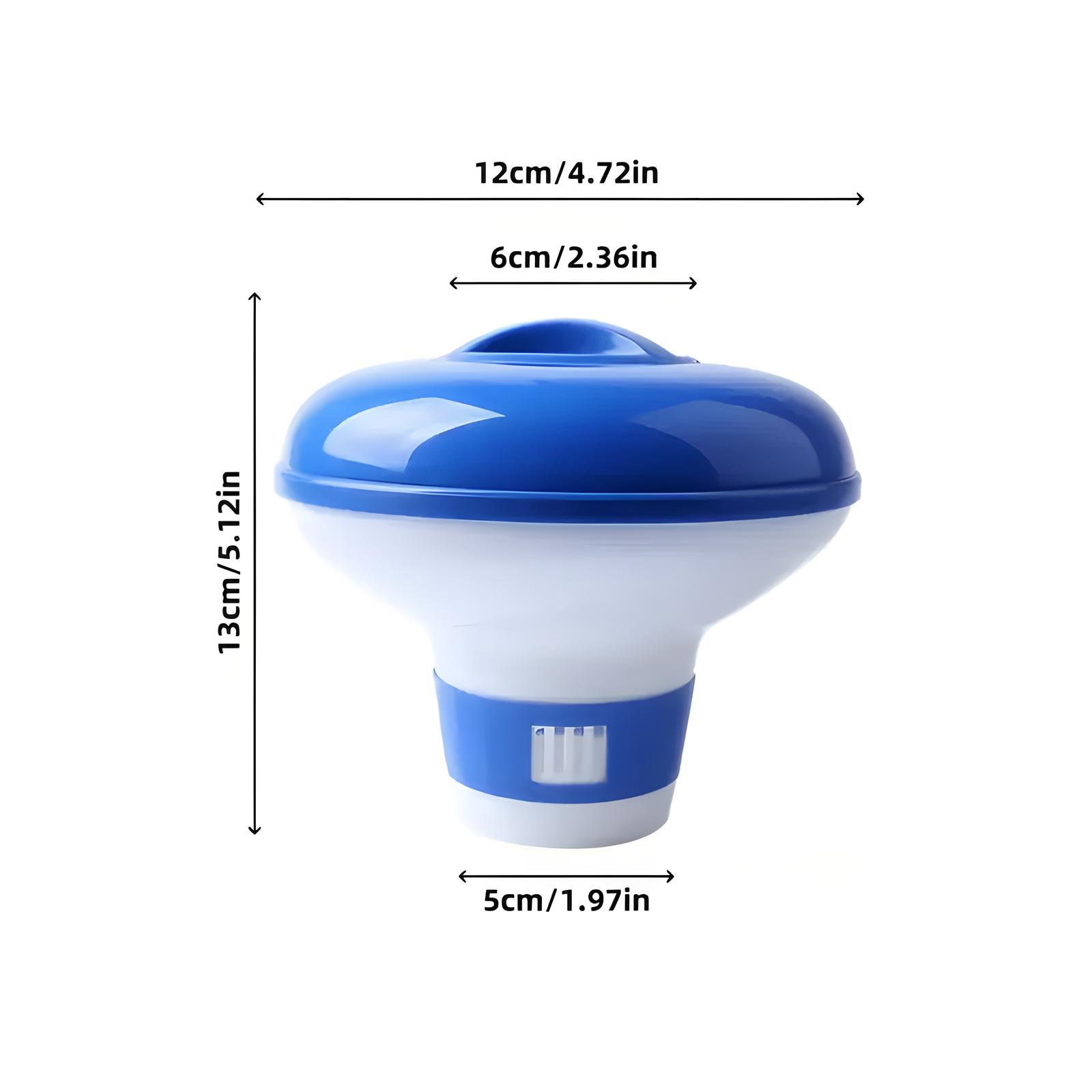 Adjustable Pool Tablet Floater Dispenser 12cm Blue White