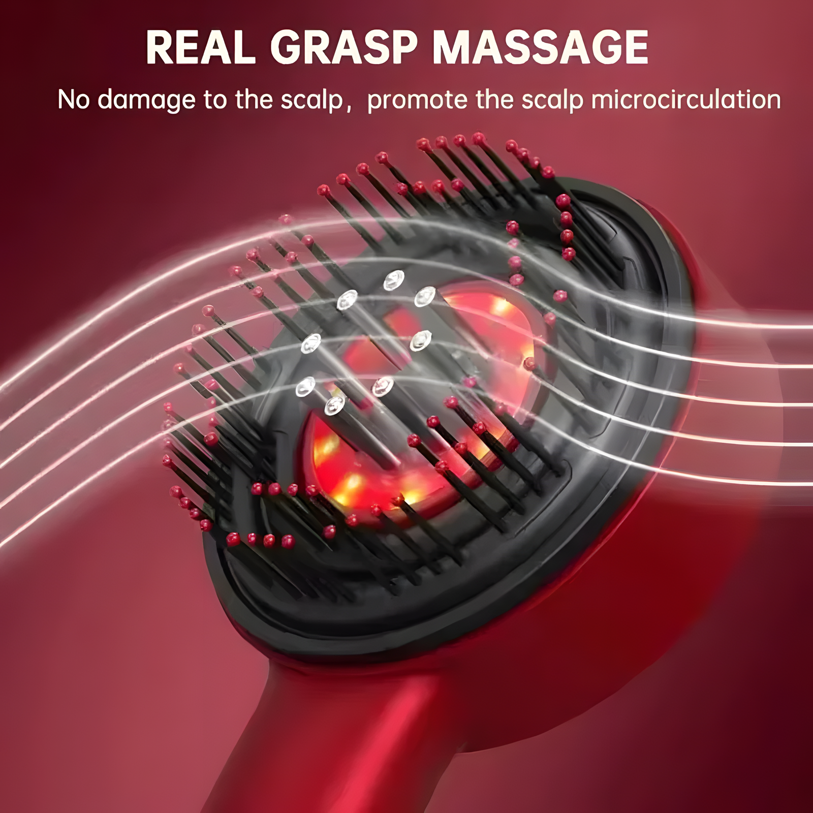 Red Light Scalp Massage Comb – USB Rechargeable with Liquid Chamber