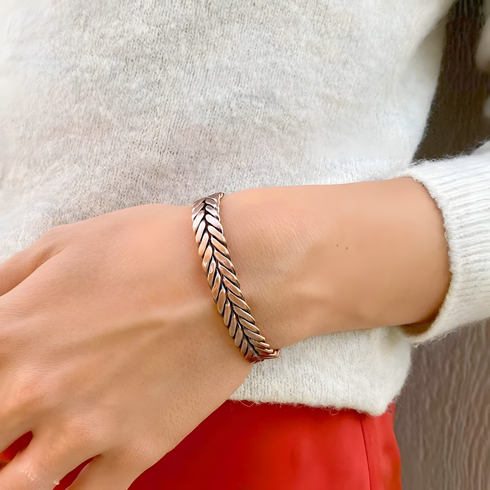 Adjustable Copper Ring & Bracelet Set Fashion Jewelry CR CB