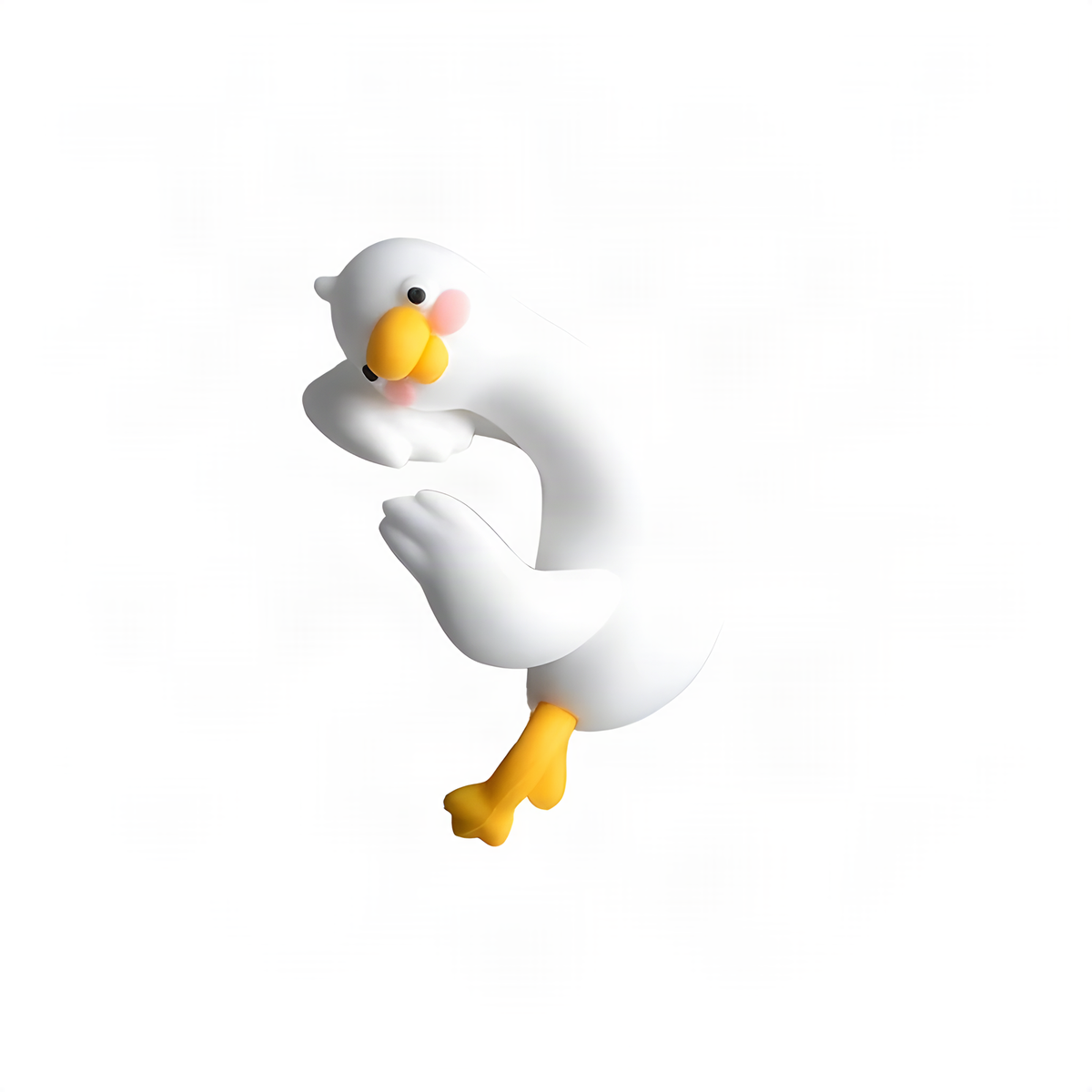 Four Resting Duck Figurines for Monitor Edges and Shelf Decor