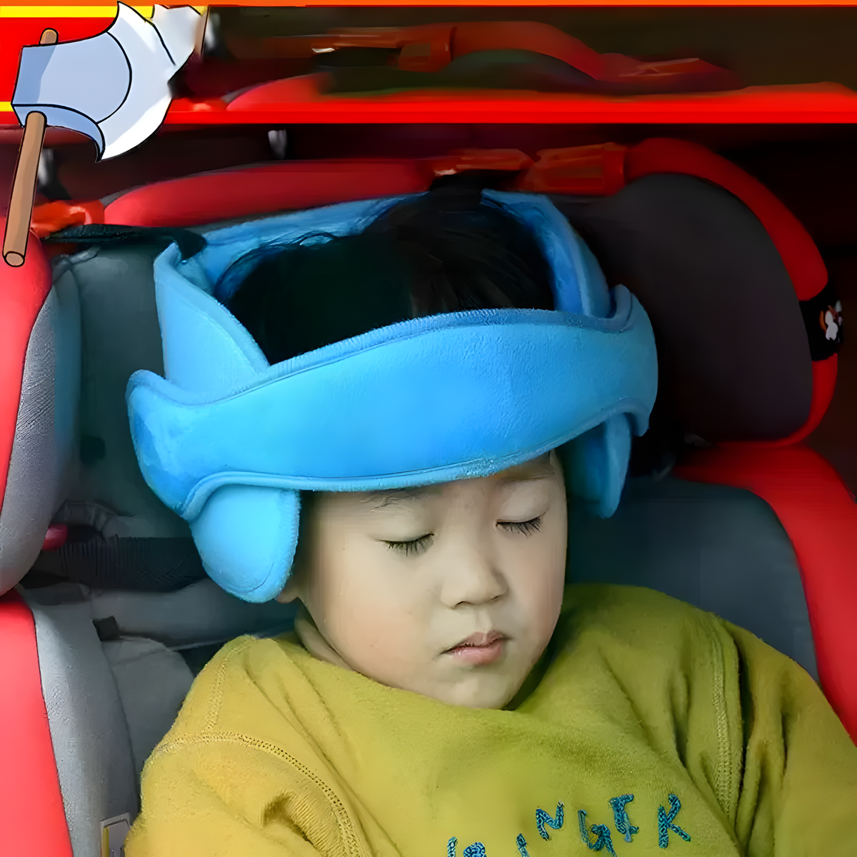 Padded Child Seat Head Support Strap in Blue, Pink or Gray