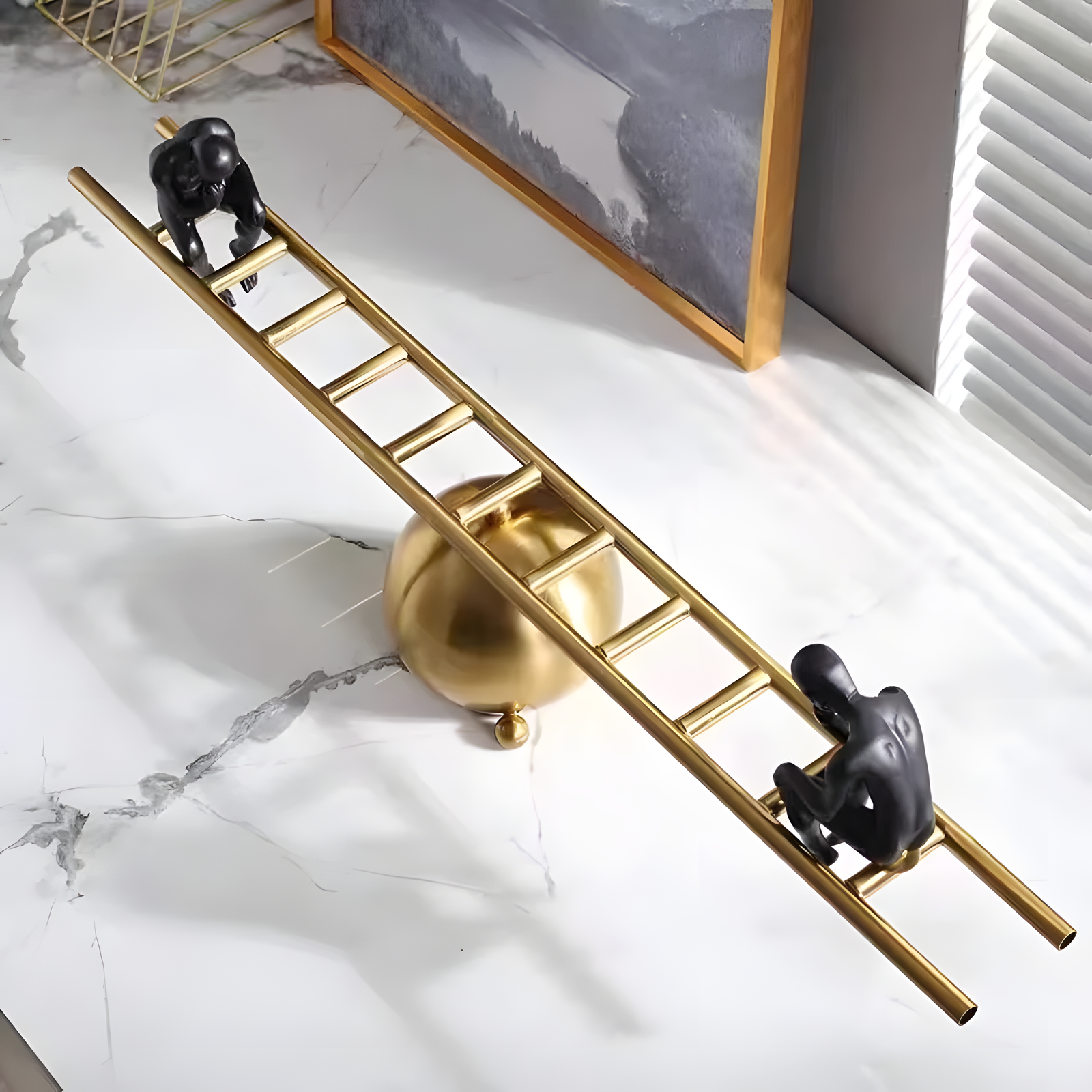 Minimalist Balance Figurine Ladder Sculpture Desk Decor