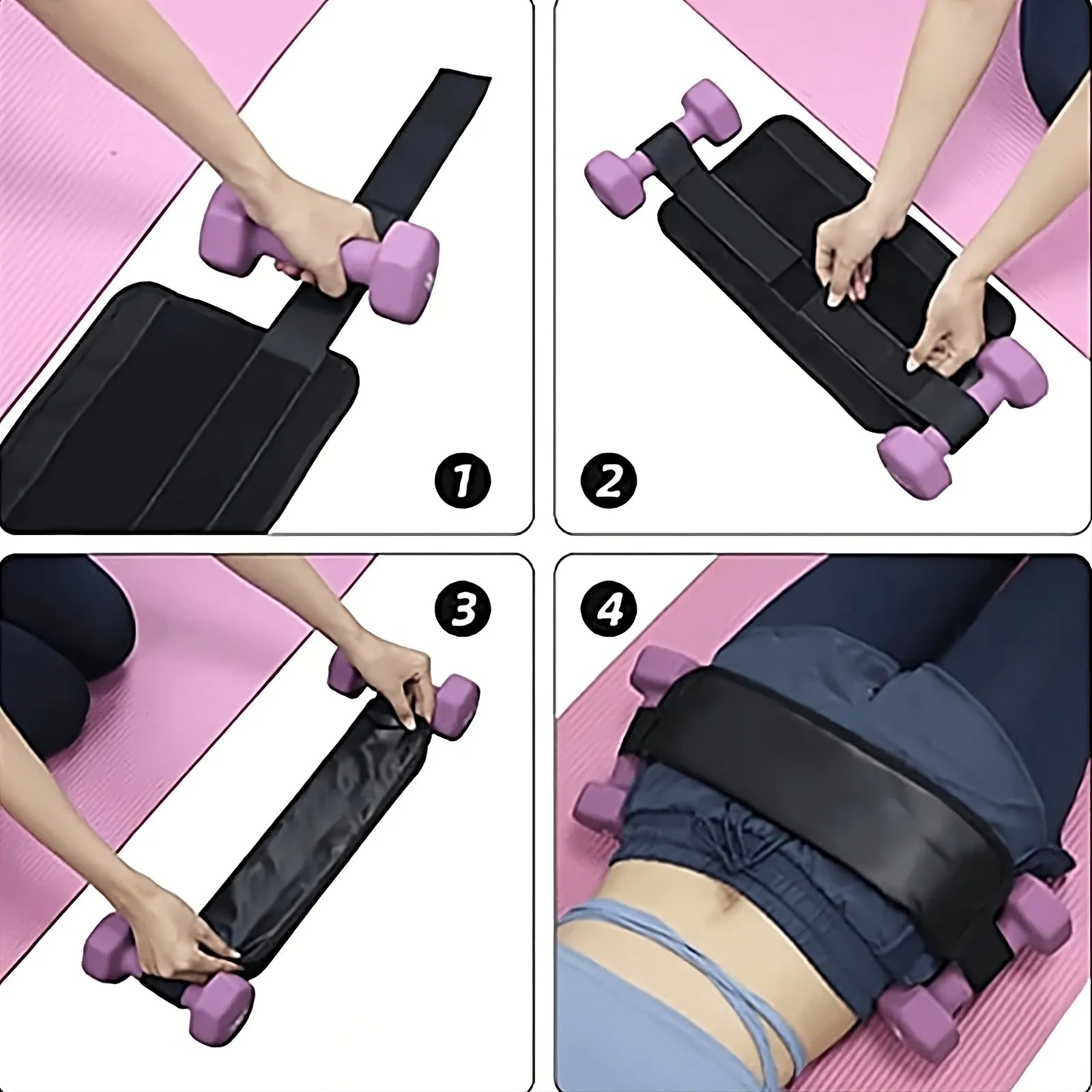 Portable & Padded Hip Thrust Belt (Adjustable Glute Bridge Pad for Glute Isolation)