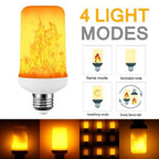 LED Flame Effect Light Bulb 2-Pack - 4 Modes | Realistic Fire Simulation | E26 Base