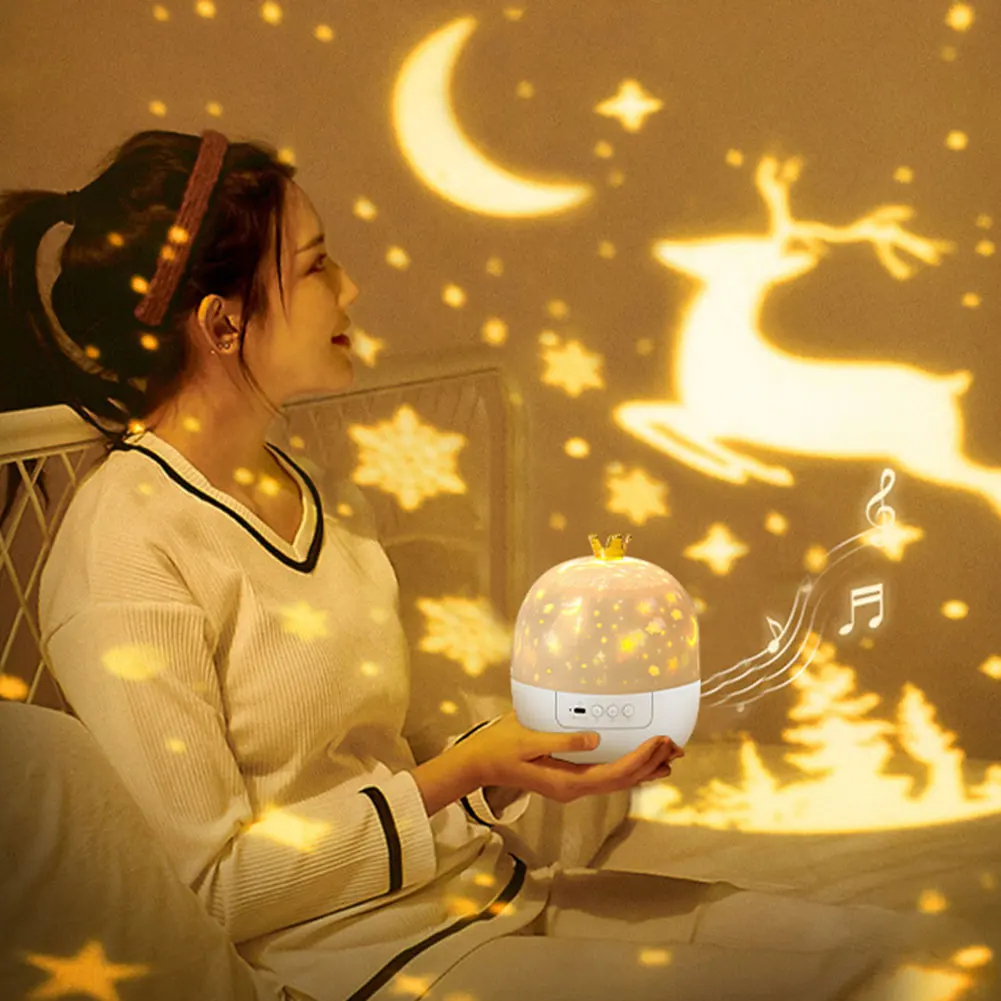 Star Projector Music Lamp with Film Sets & Bluetooth Option