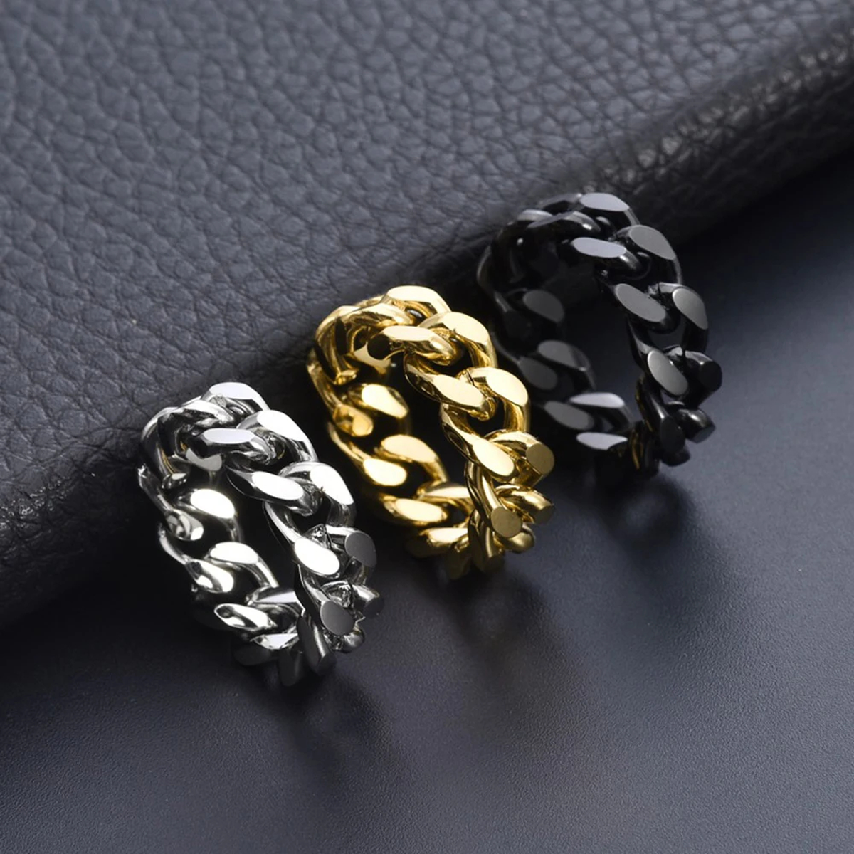 Chunky Chain Statement Ring with Rounded Interlocking Links