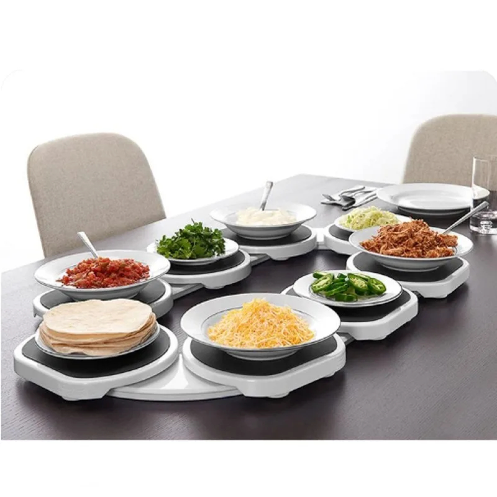 Expandable 8-Tray Lazy Susan Rotating Dining Table Organizer