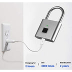 Smart Fingerprint Padlock - Rechargeable Keyless Security Lock