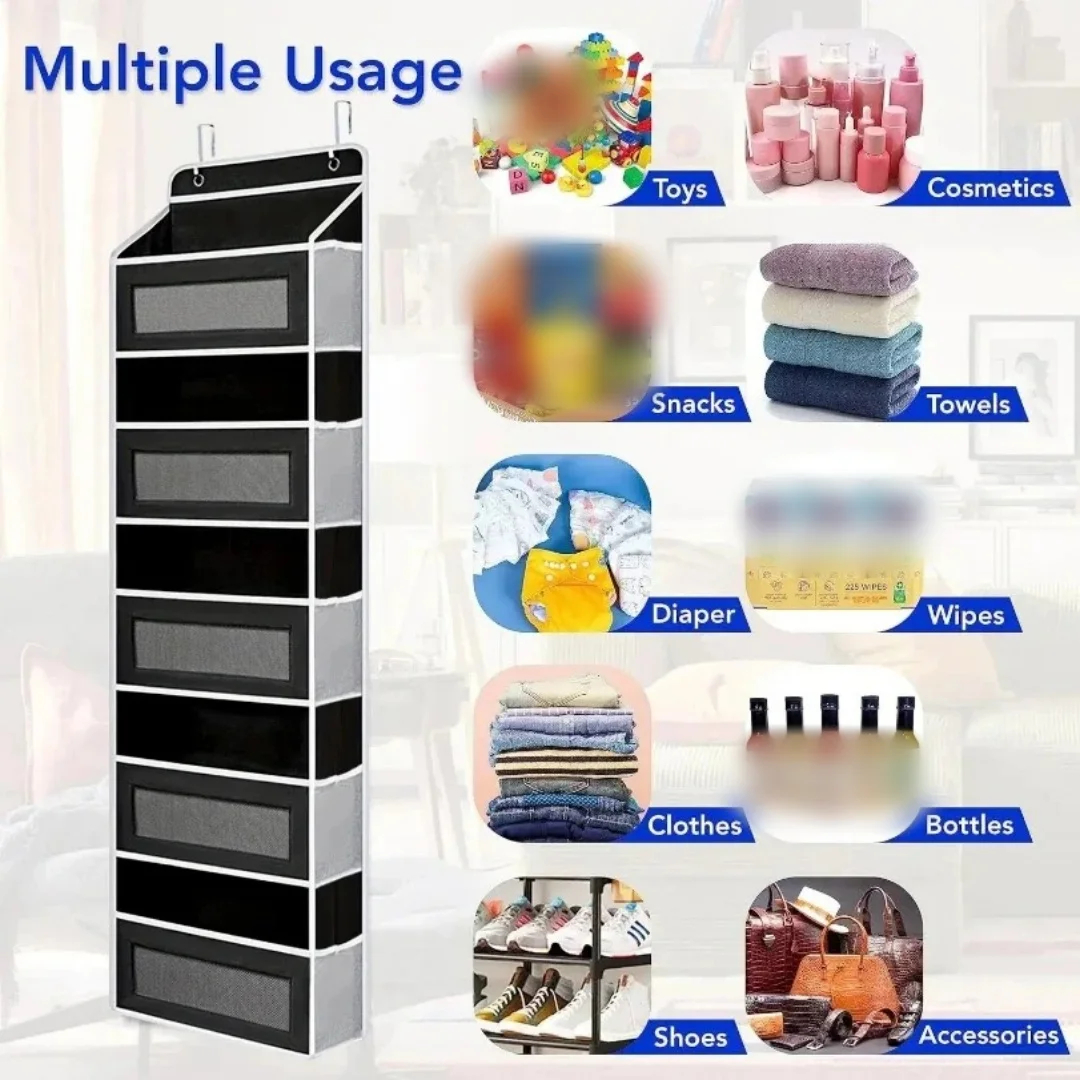 Over Door Hanging Organizer 4 & 5 Tier Fabric Pockets No Drill