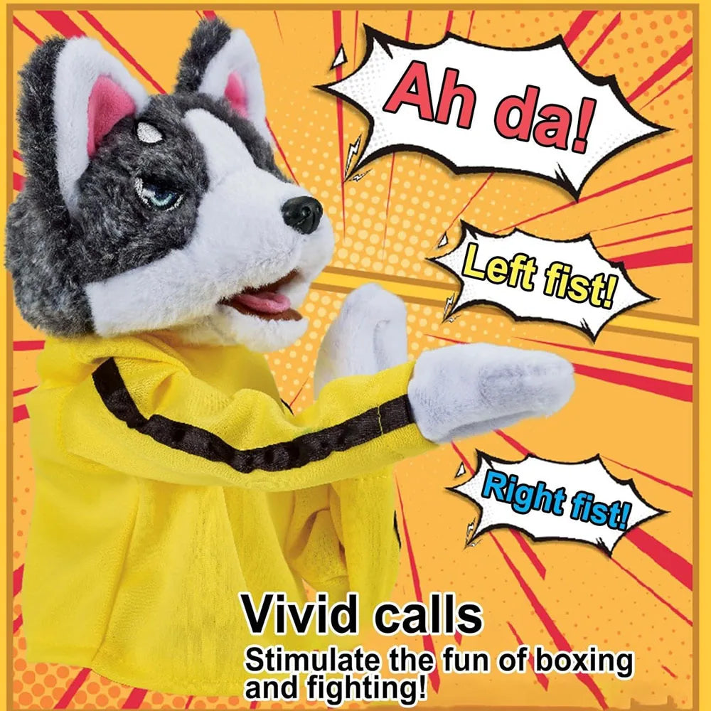 Boxing Husky Hand Puppet with Sound Effects & Punching Action