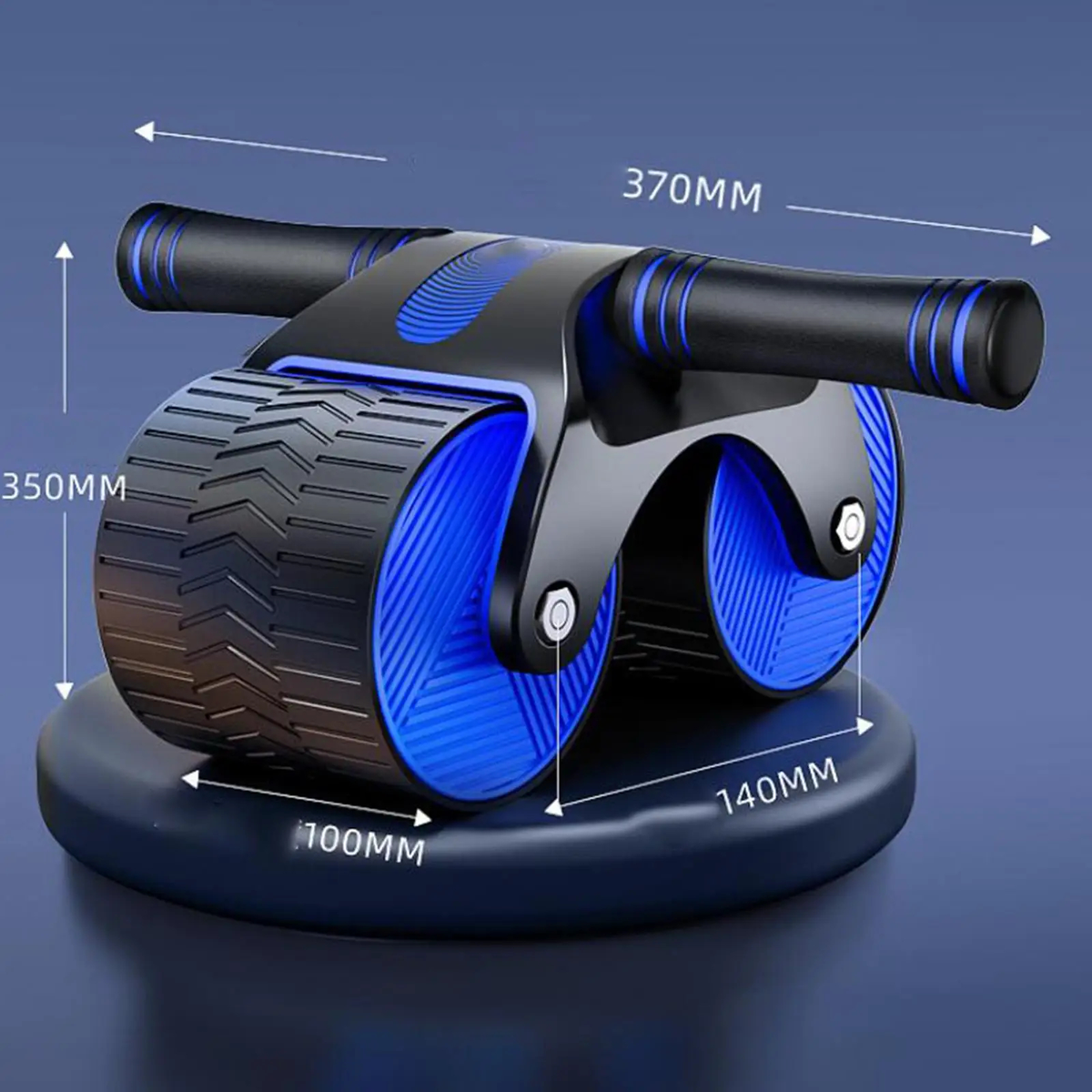 Automatic Rebound Ab Roller with Dual Wheels and Knee Pad