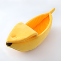Banana Shaped Pet Bed Soft Bolster Cuddle Bed S & M Sizes