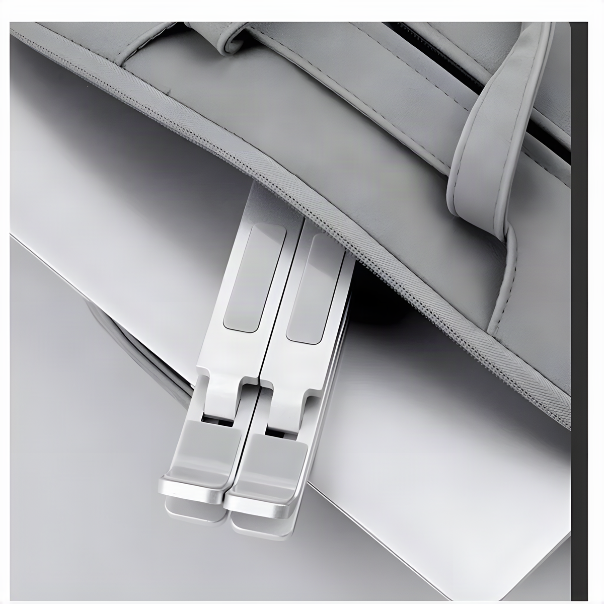 Foldable Aluminum Laptop Stand with Dual-Level Height Adjustment