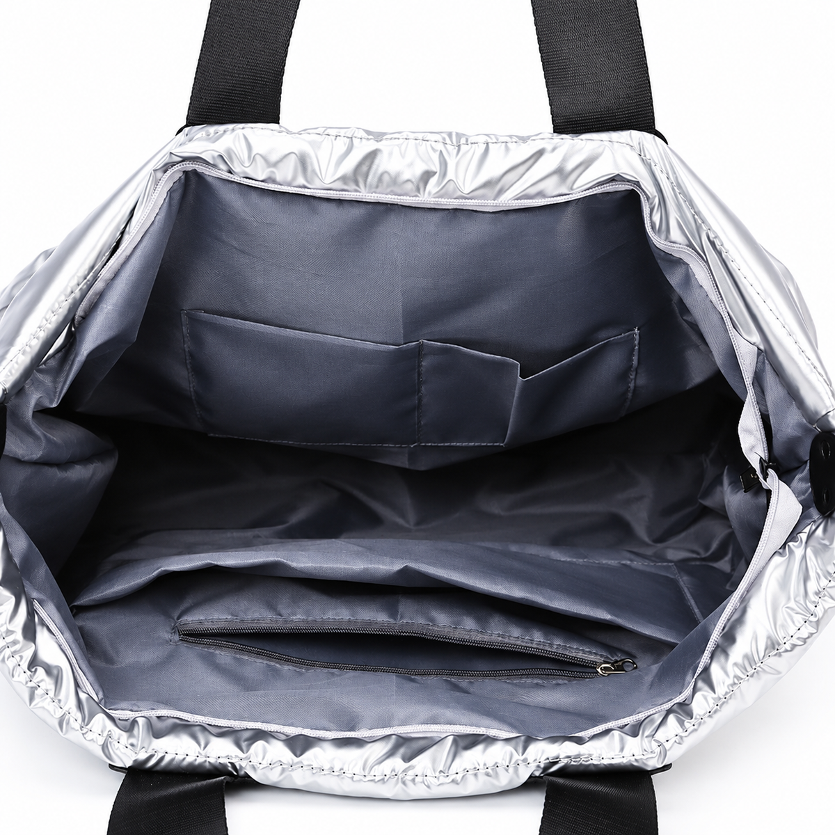 Glossy Quilted Travel Duffel Bag, 52 cm and Shoulder Strap