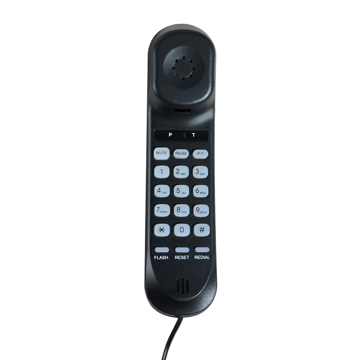 Compact Corded Landline Phone with Handset Keypad and Redial