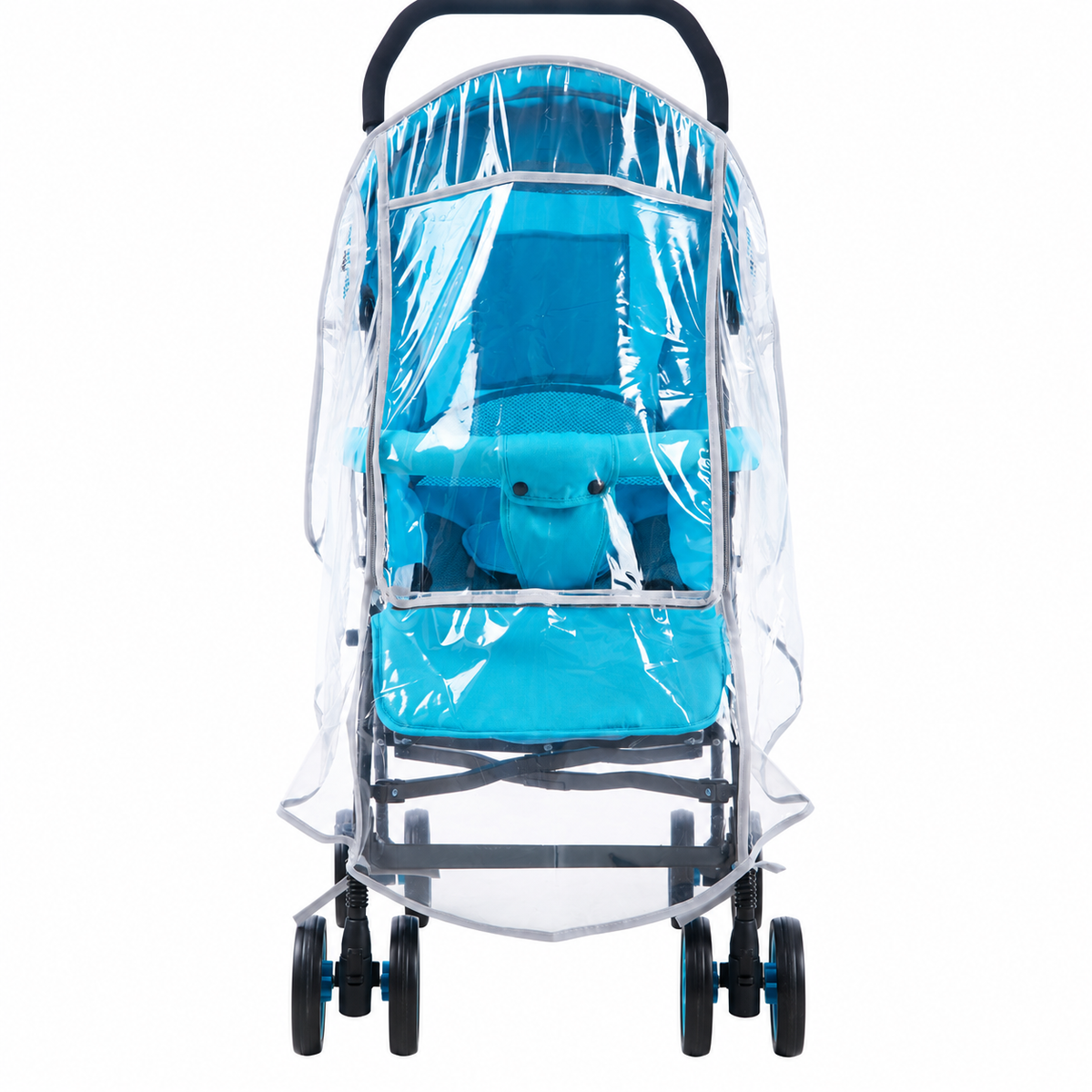 Clear PEVA Stroller Rain Cover with Zippered Viewing Window