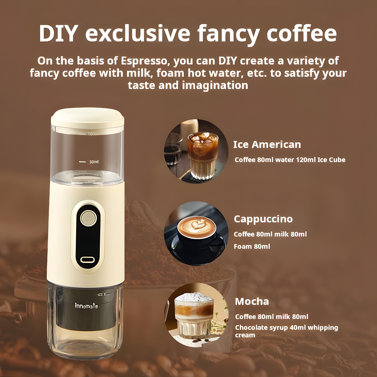 Portable Capsule Espresso Maker with Automatic Pump System