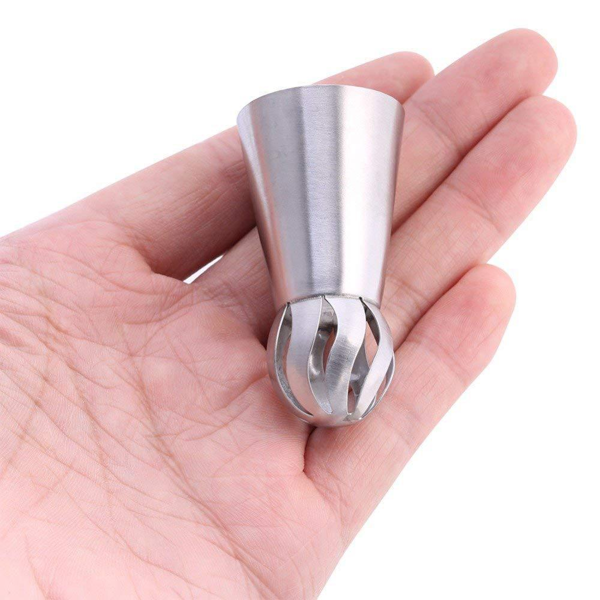 Spherical Flower Piping Tips, 8-Piece Stainless Steel Set