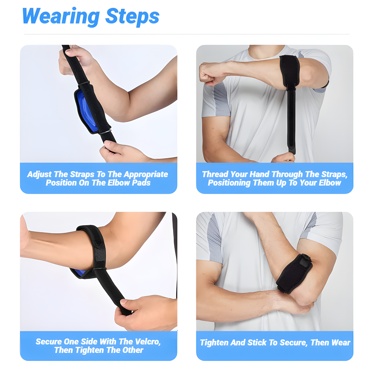 Adjustable Sports Elbow Support Strap with Cushioned Pad