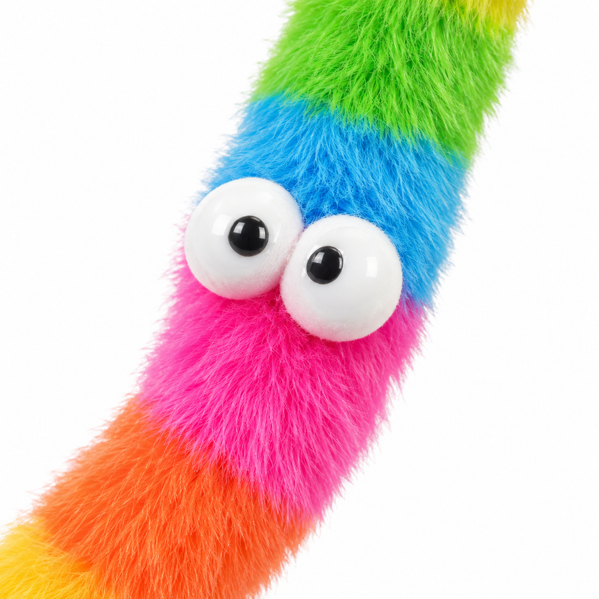 Plush Caterpillar Cat Teaser Wand with Bell for Shared Play