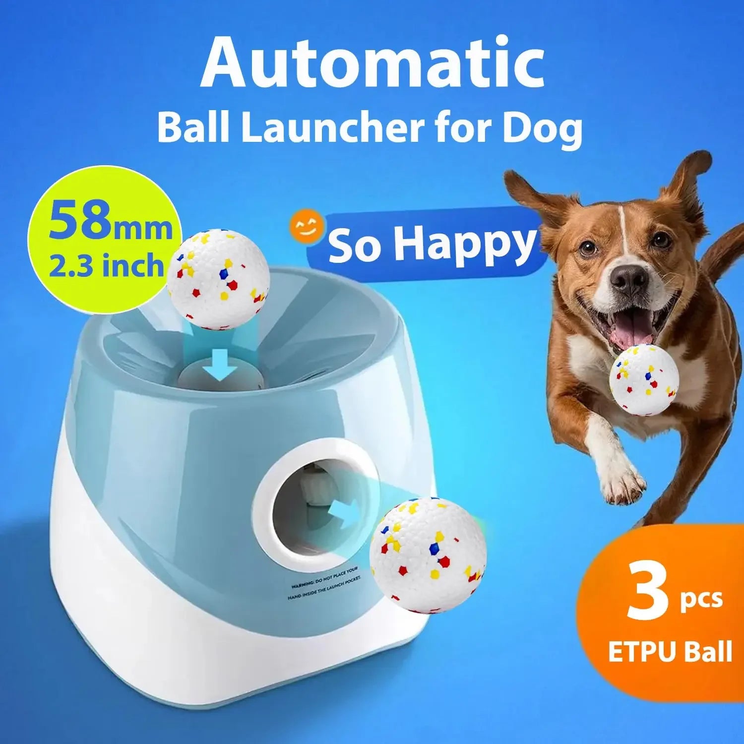 Automatic Dog Ball Launcher 3 Distance Settings 15 Balls