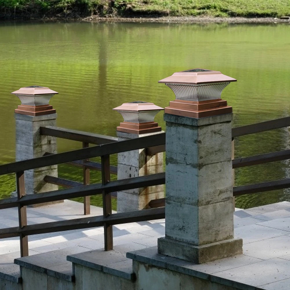 Bronze Solar Post-Cap Light, Warm and White Garden Lighting