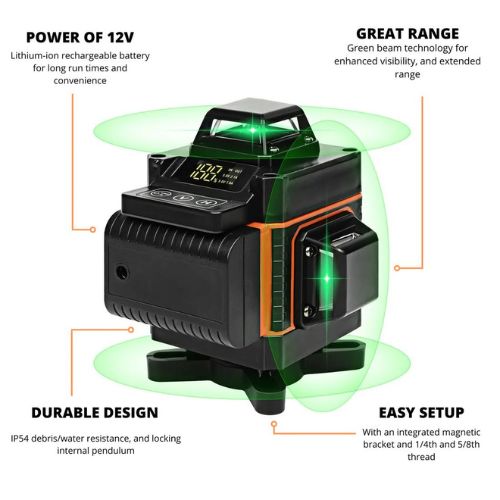 3D Self-Leveling Laser Level - High-Precision Green Beam