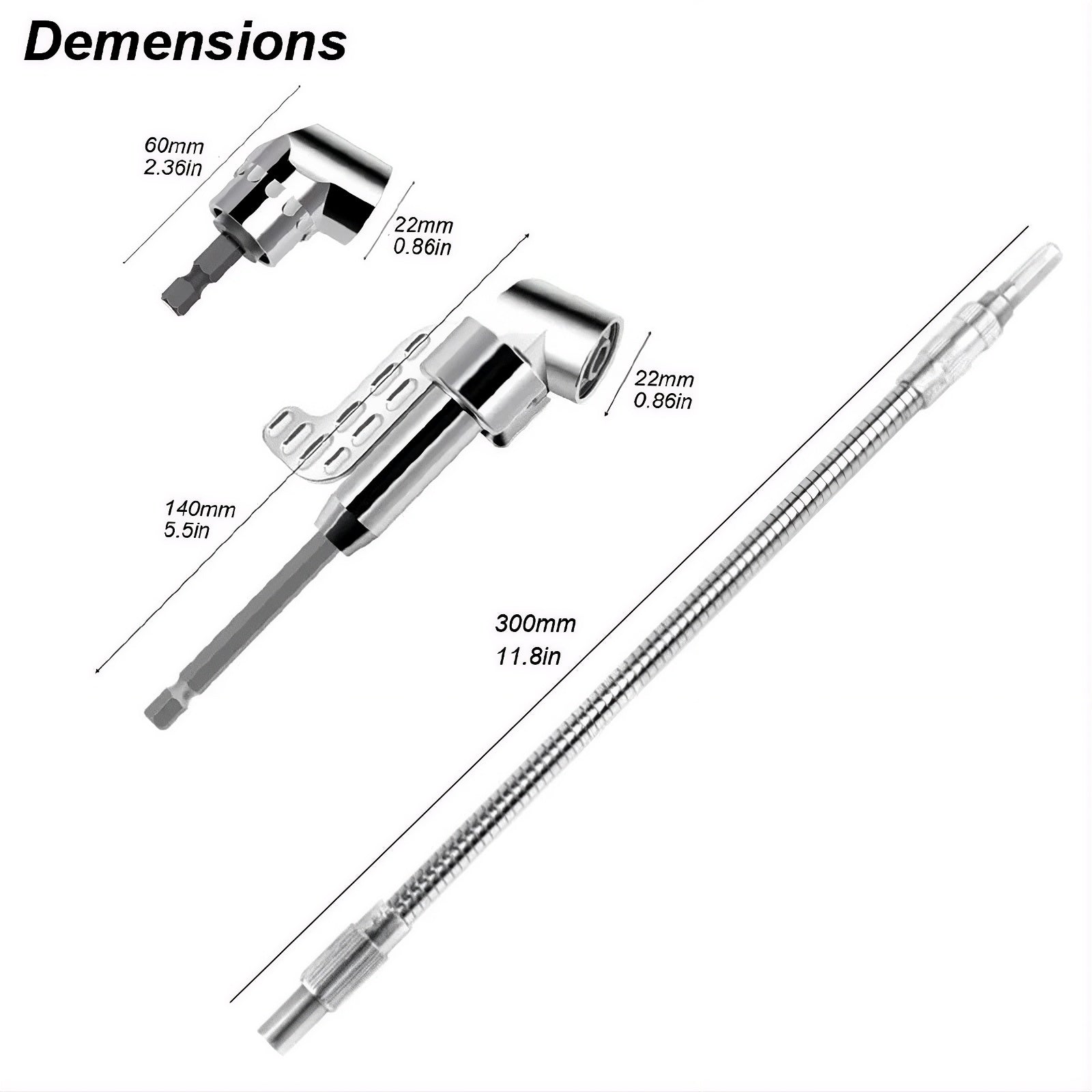 105° Right Angle Drill Adapter with Flexible Shaft