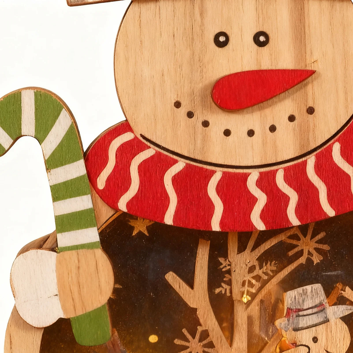 Light-Up Wooden Christmas Figure, Santa or Snowman Scene