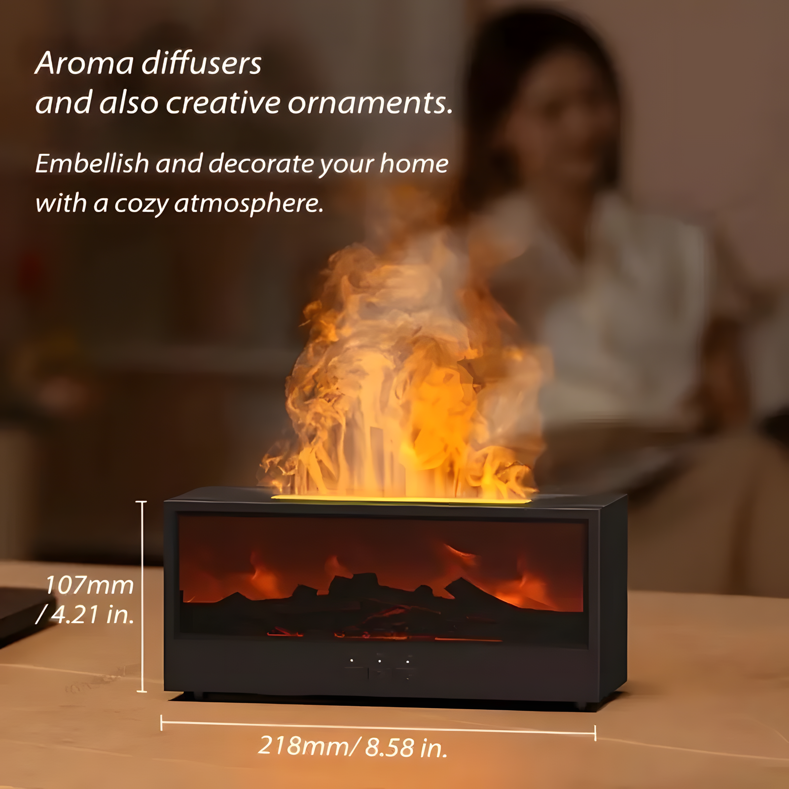Fireplace Flame Aroma Diffuser for Cozy Home Fragrance Styling