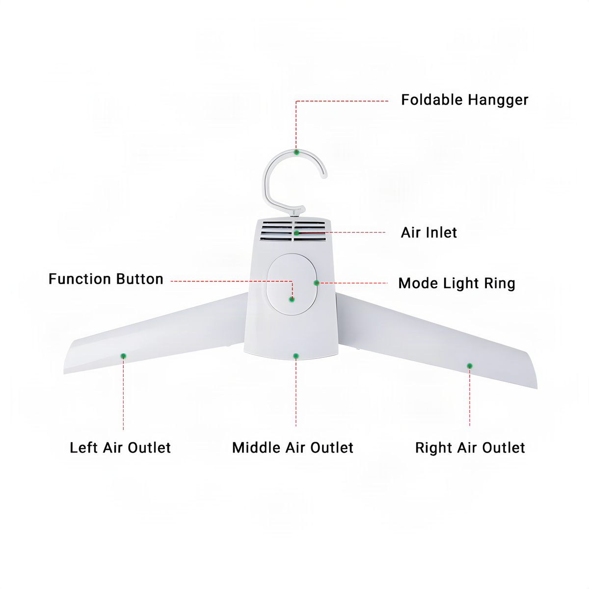Portable Electric Clothes Drying Hanger with Detachable Arms