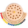 Wooden Color Memory Peg Game with Round Board and 24 Pegs
