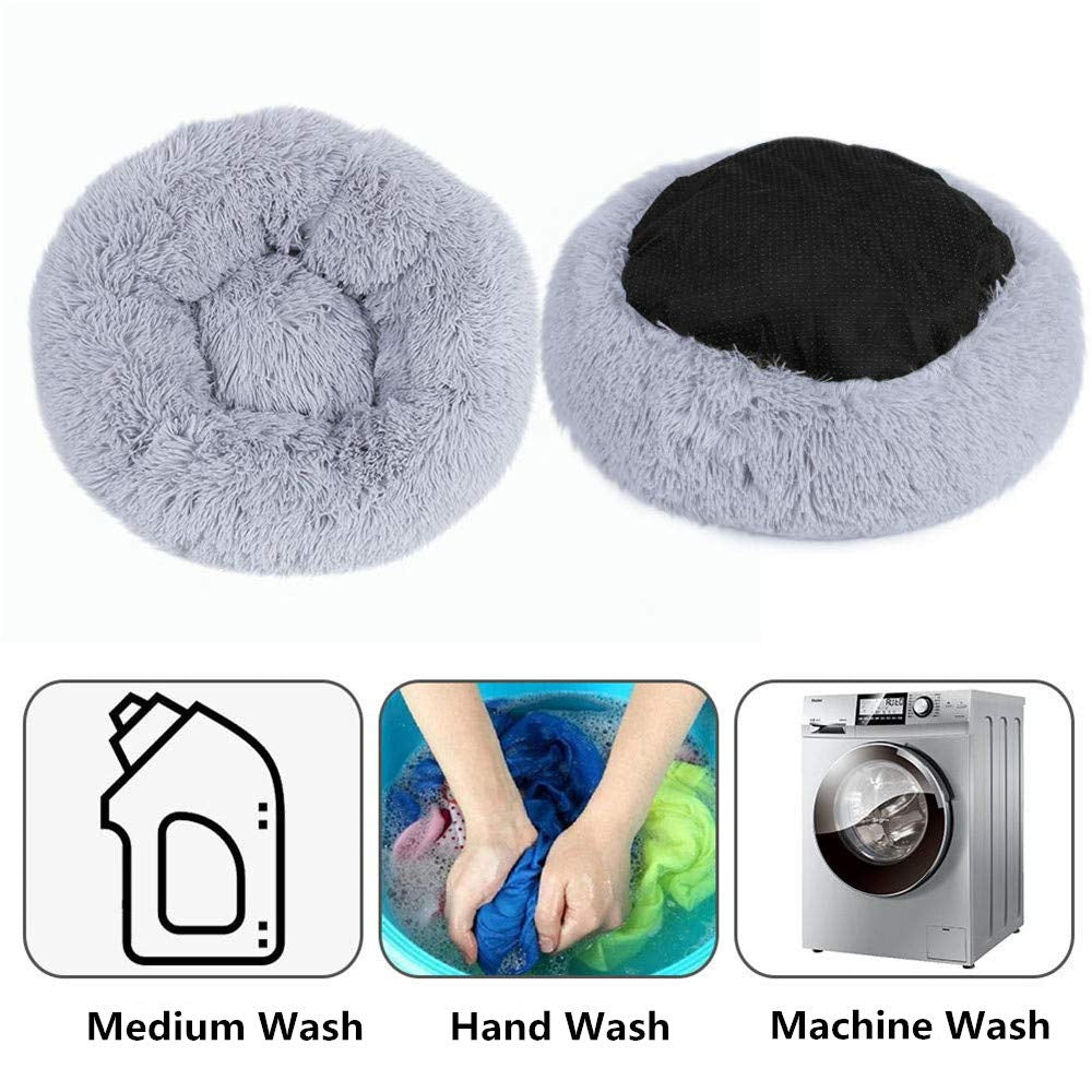 Donut Pet Bed with Raised Rim — Soft Plush for Cats & Dogs