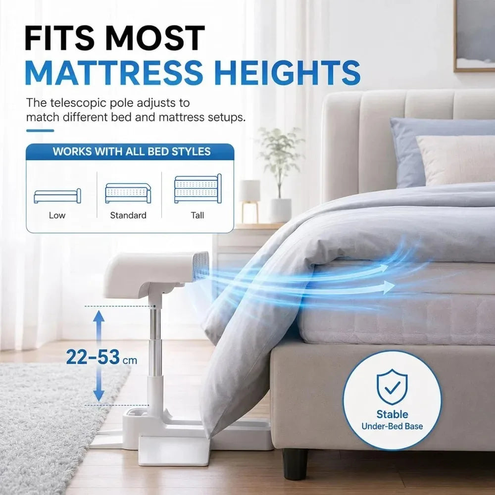 Under-Blanket Bed Cooling Fan with Remote & Timer