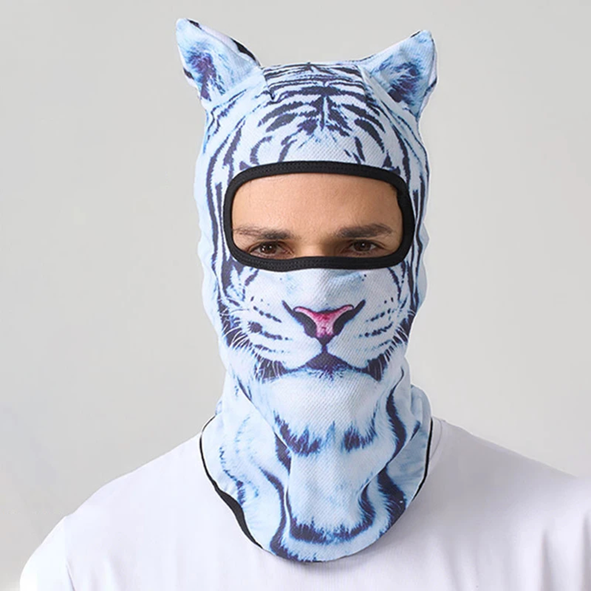 3D Animal Face Balaclava with Mesh Eye Panel and Ears